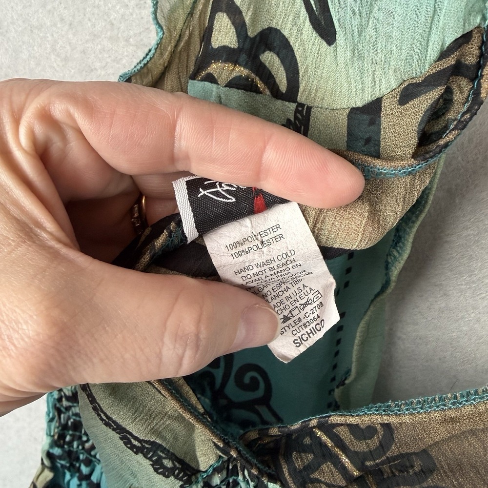 Agaci-too Teal Brown Y2K Tank Top Boho Whimsygoth Witchy Retro Sexy Size S - Picture 11 of 11